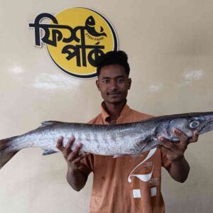 Fresh 12 Kota premium sea fish held by a seller at Fish Park